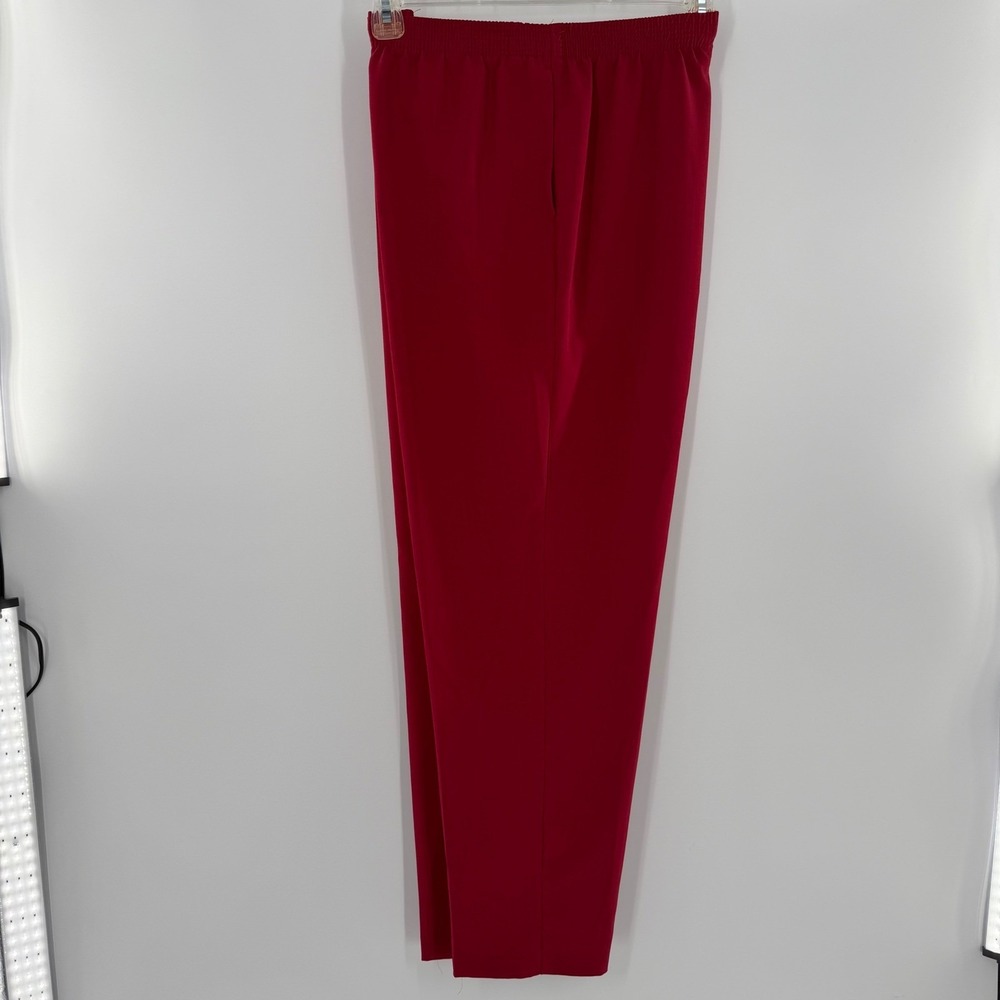 Allison Daley Red Elastic Waist Straight Leg Pull On Pants Womens 16